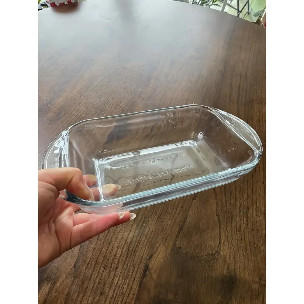 Anchor Hocking Cobalt Clear Glass‎ Baking Casserole Dish 1 Quart 6x9